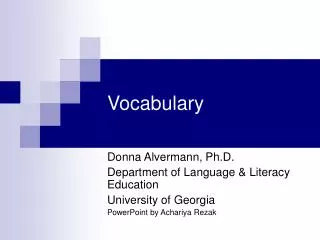 Vocabulary