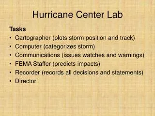 Hurricane Center Lab