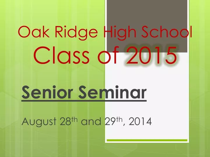 oak ridge high school class of 2015