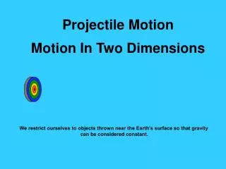 Projectile Motion Motion In Two Dimensions