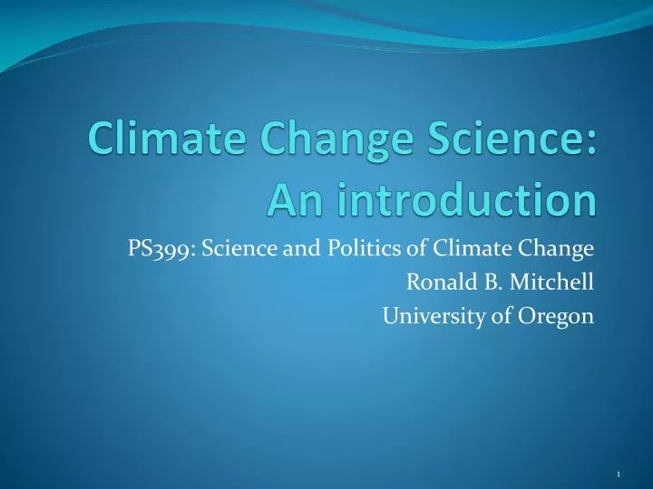 climate change science an introduction