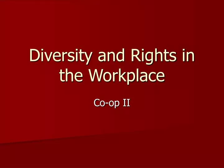 diversity and rights in the workplace