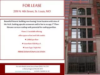 FOR LEASE 209 N. 4th Street, St. Louis, MO