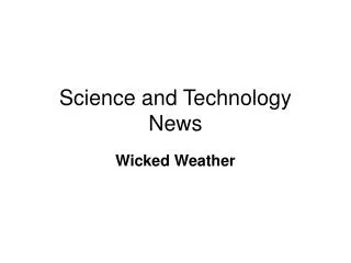 Science and Technology News