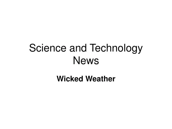 science and technology news
