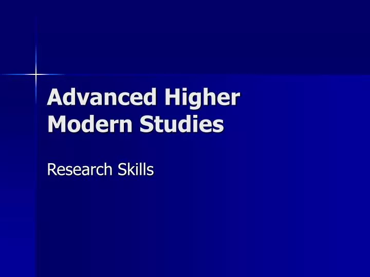 advanced higher modern studies
