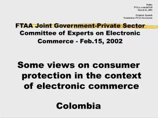 FTAA Joint Government-Private Sector Committee of Experts on Electronic Commerce - Feb.15, 2002