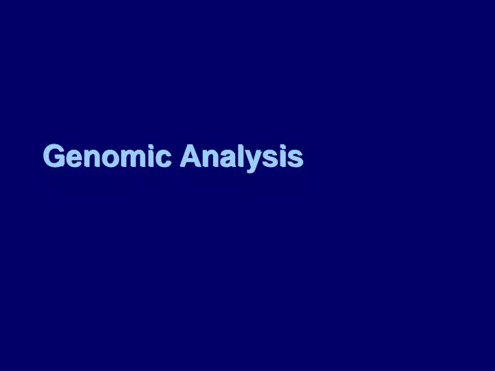 genomic analysis