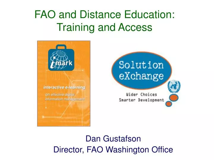 fao and distance education training and access
