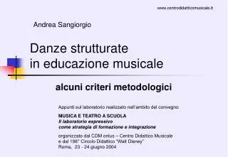 danze strutturate in educazione musicale