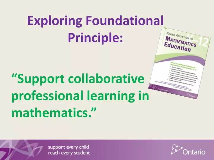 exploring foundational principle support collaborative professional learning in mathematics