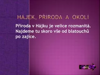 h jek p roda a okol