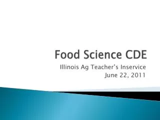 Food Science CDE