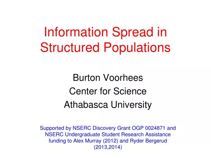 information spread in structured populations