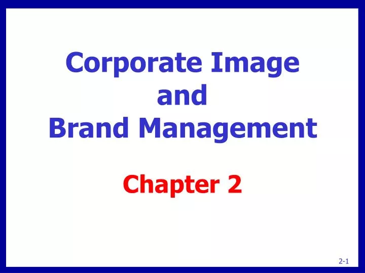 corporate image and brand management