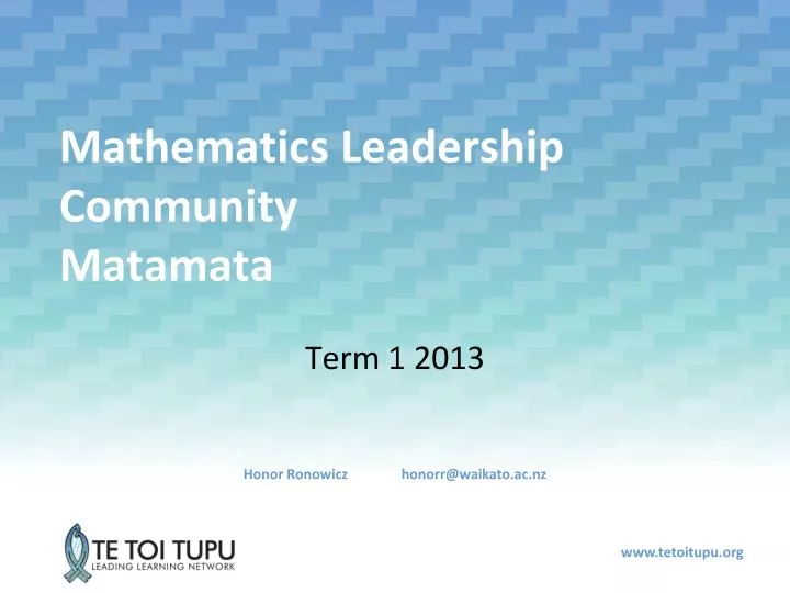 mathematics leadership community matamata