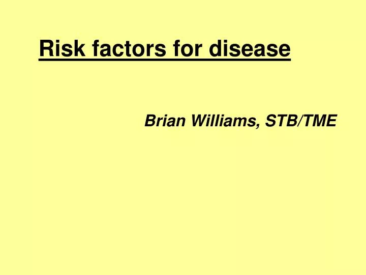 risk factors for disease