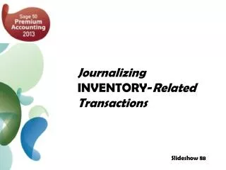 Journalizing INVENTORY- Related Transactions
