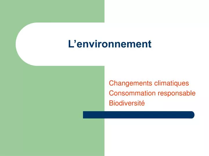 l environnement