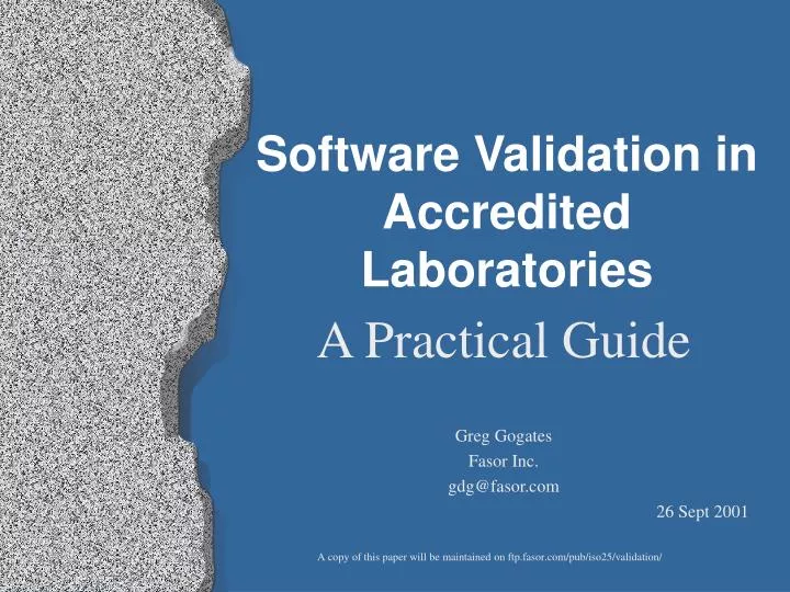 software validation in accredited laboratories