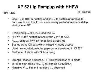 XP 521 Ip Rampup with HHFW