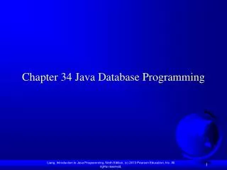 Chapter 34 Java Database Programming