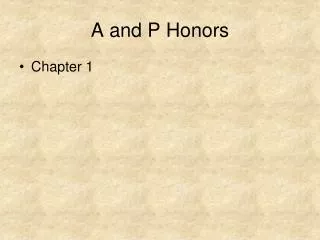 A and P Honors