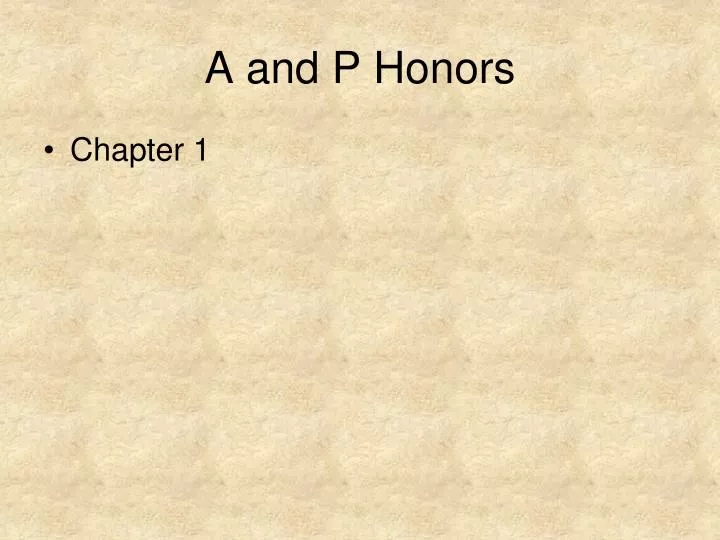 a and p honors