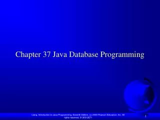Chapter 37 Java Database Programming