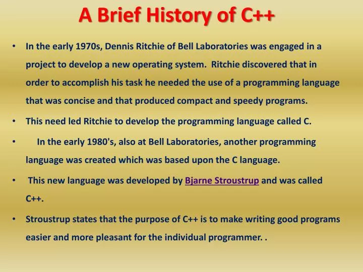 a brief history of c