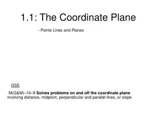 1.1: The Coordinate Plane