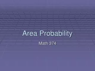 Area Probability