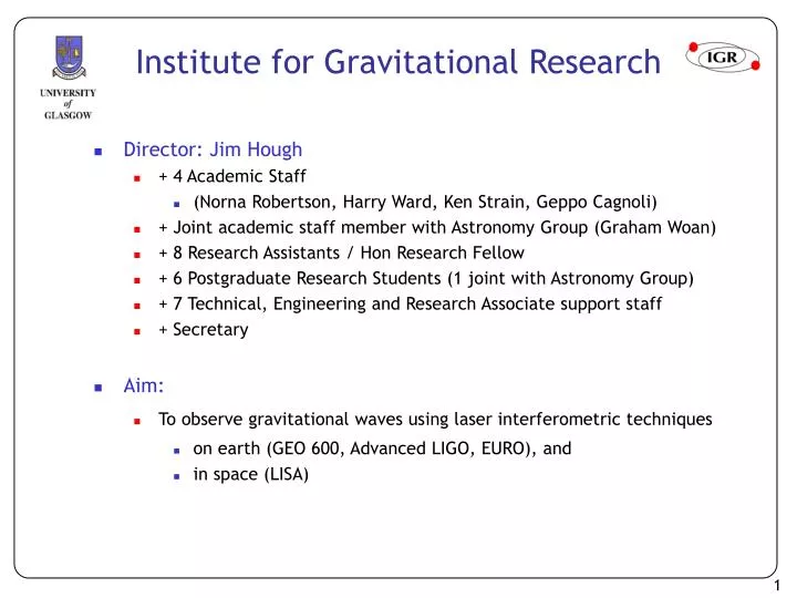 institute for gravitational research