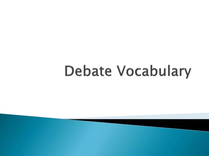 debate vocabulary