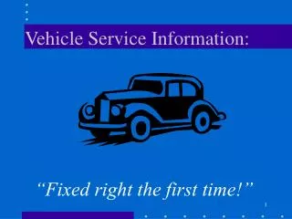 Vehicle Service Information: