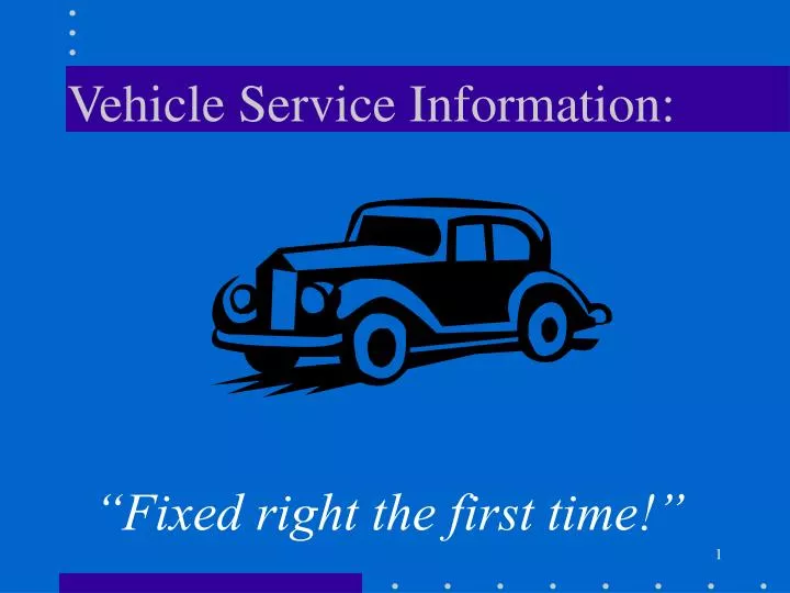vehicle service information