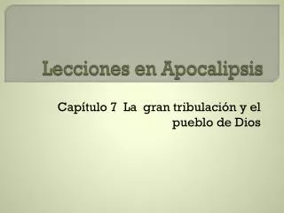 lecciones en apocalipsis