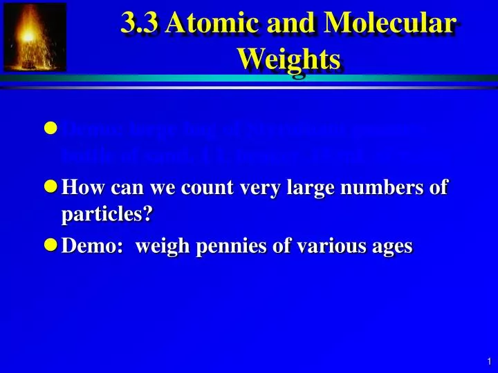 3 3 atomic and molecular weights