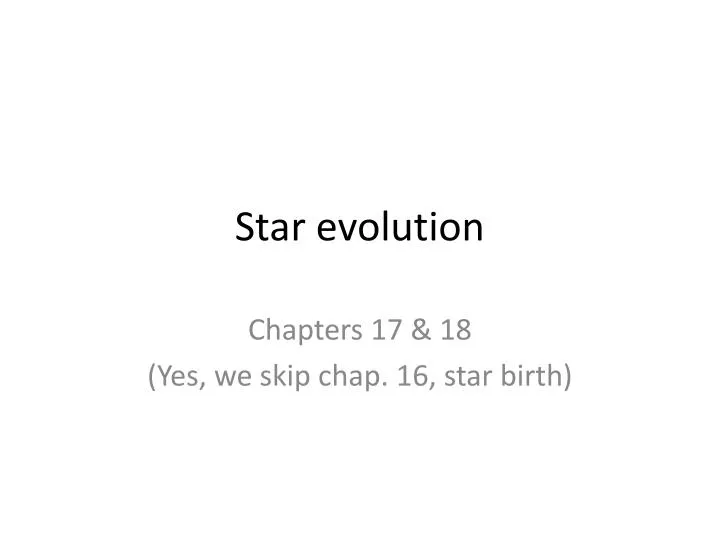 star evolution