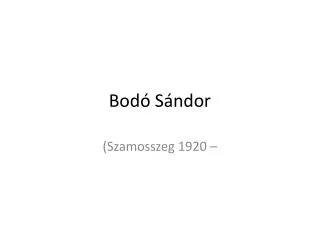 bod s ndor