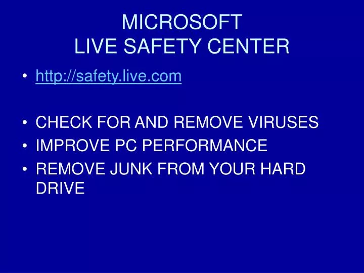 microsoft live safety center