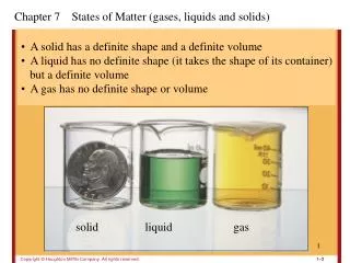 Chapter 7 States of Matter (gases, liquids and solids)