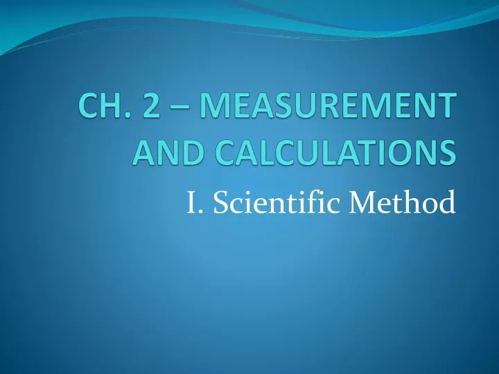 ch 2 measurement and calculations