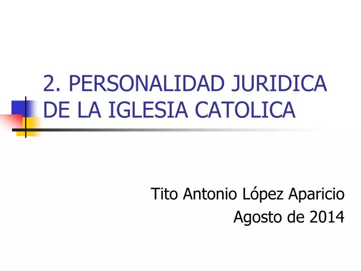 2 personalidad juridica de la iglesia catolica