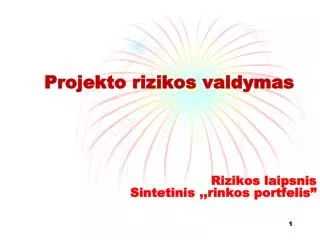 projekto rizikos valdymas