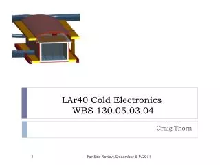 LAr40 Cold Electronics WBS 130.05.03.04