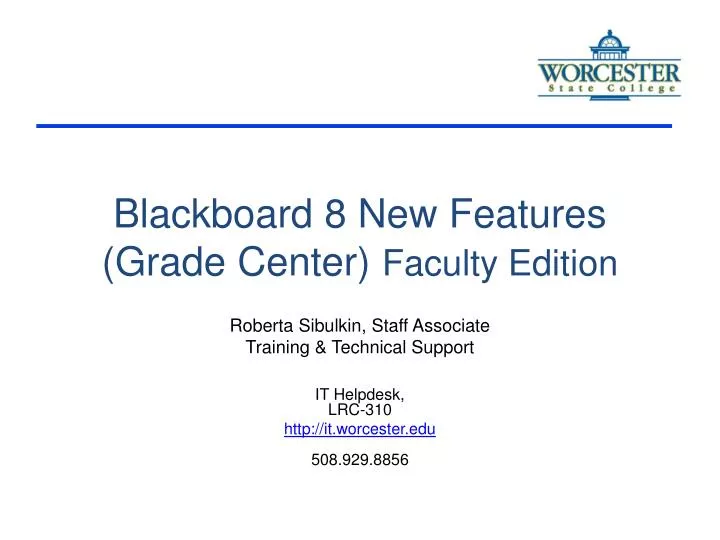 blackboard 8 new features grade center faculty edition