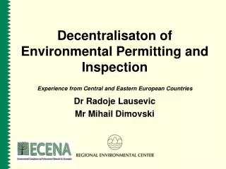 Decentralisaton of Environmental Permitting and Inspection