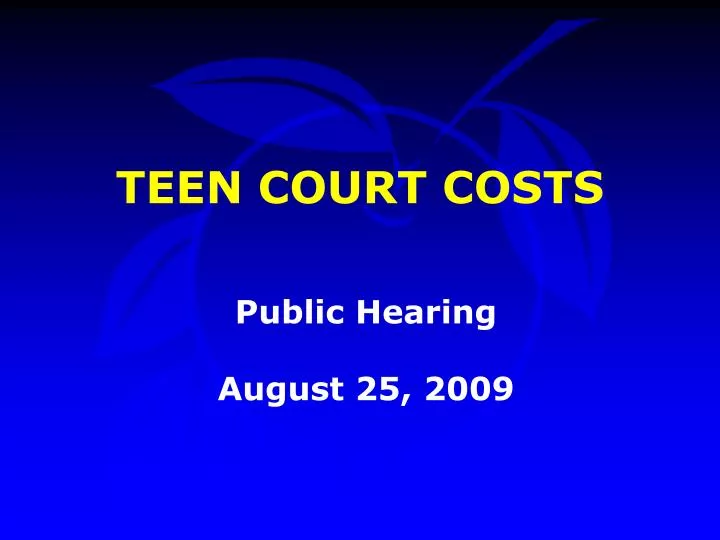teen court costs