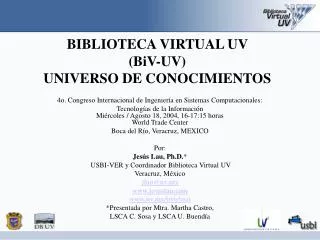 biblioteca virtual uv biv uv universo de conocimientos